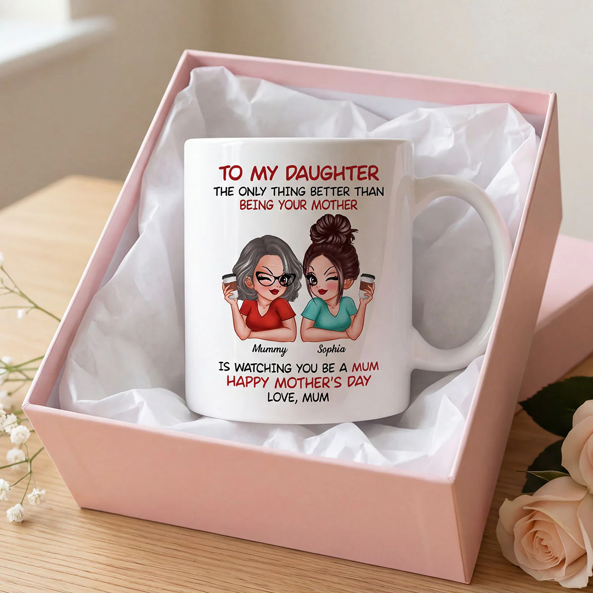 To My Daughter From Mum Happy Mother's Day - Personalised Mug - Mother's Day Gift For Daughter - Image 8