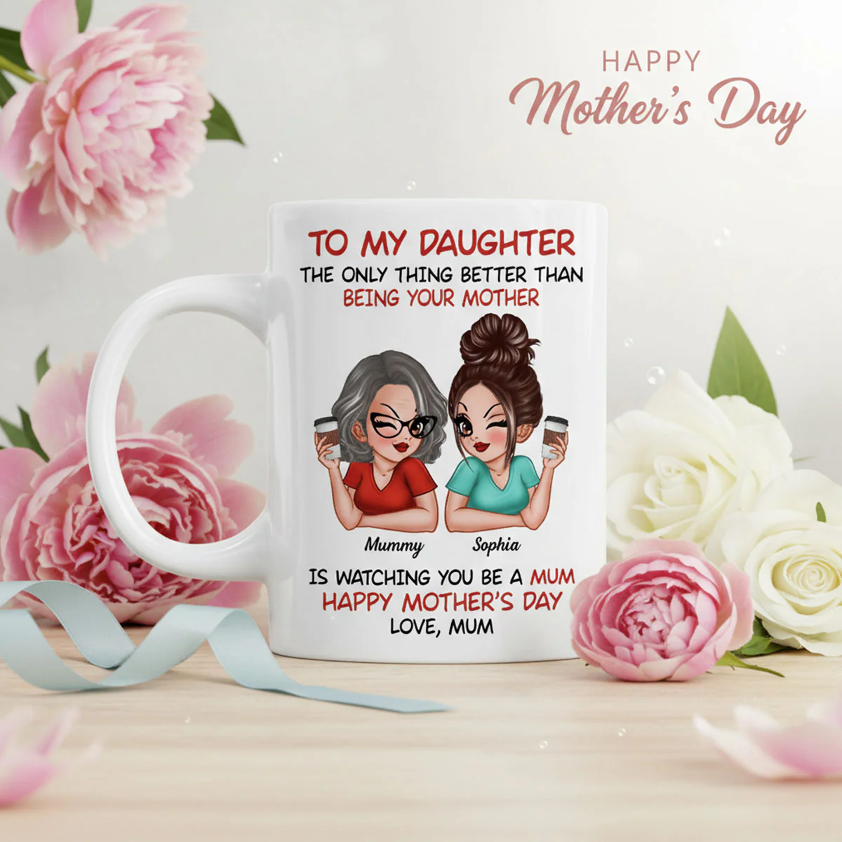 To My Daughter From Mum Happy Mother's Day - Personalised Mug - Mother's Day Gift For Daughter - Image 9