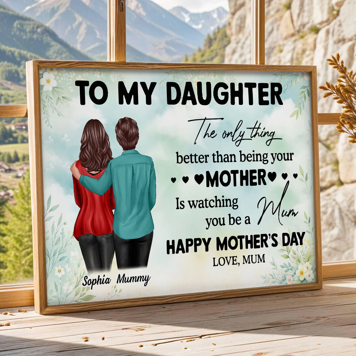 To My Daughter From Mum Happy Mother's Day - Personalized Poster - Mother's Day Gift For Daughter - Image 2