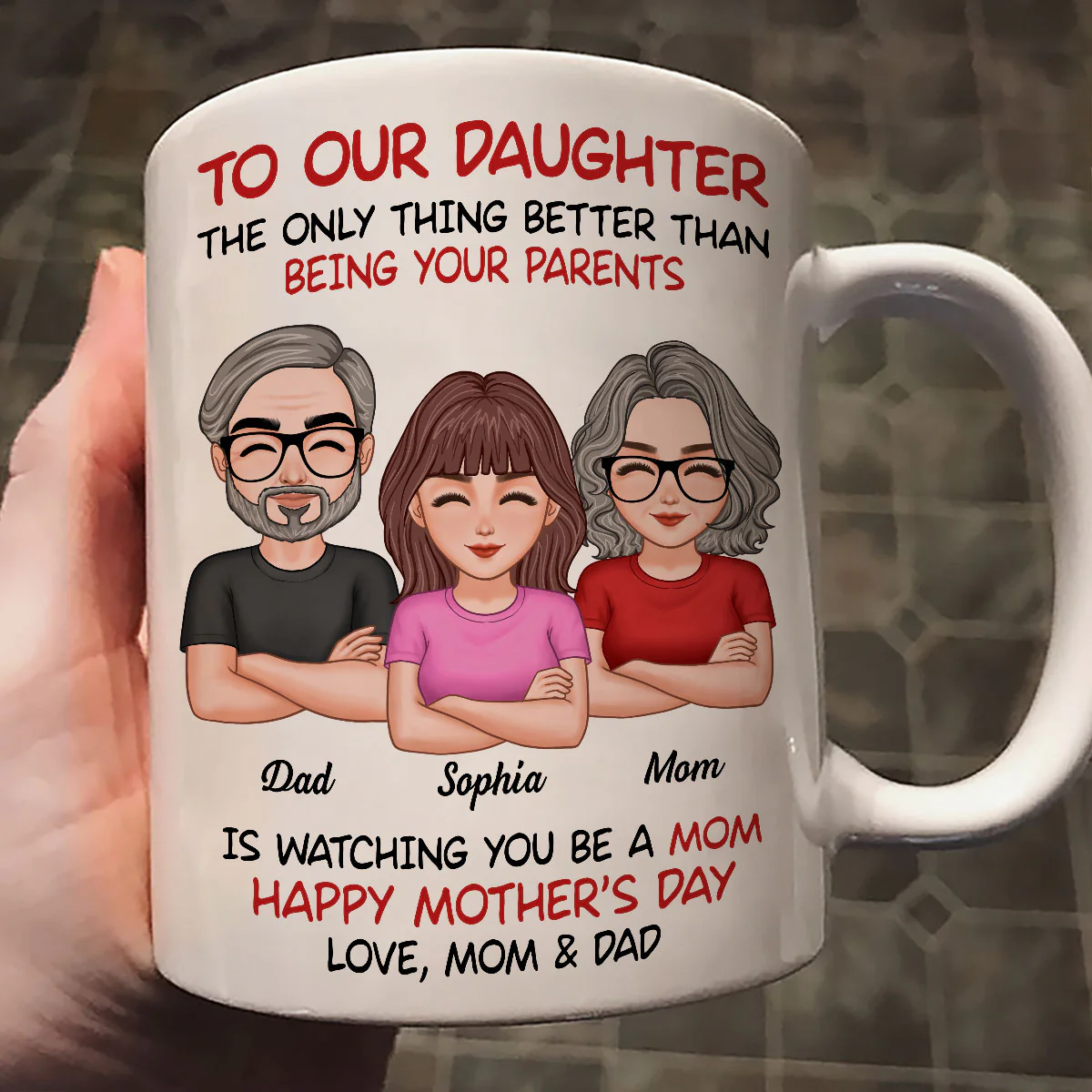 To Our Daughter From Parents Happy Mother‘s Day Personalized Mug - Image 2