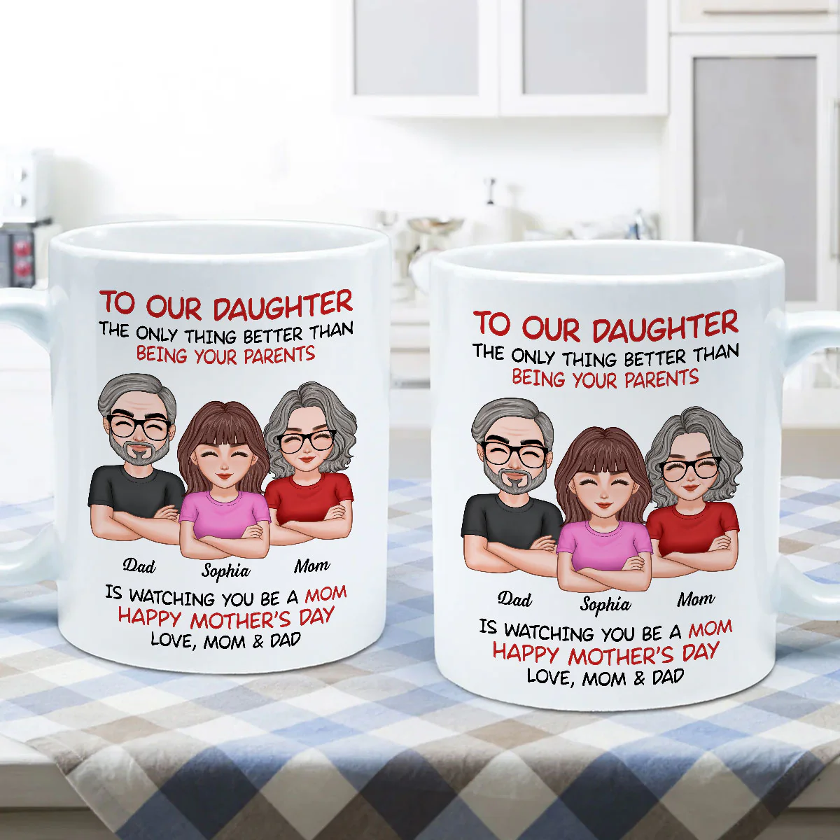 To Our Daughter From Parents Happy Mother‘s Day Personalized Mug - Image 5