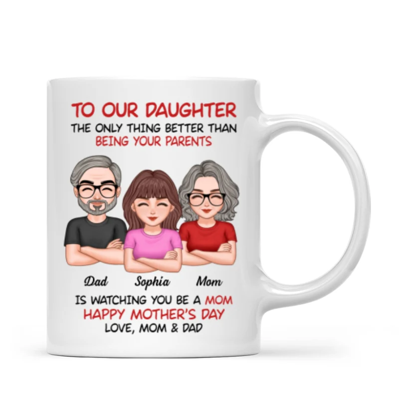 To Our Daughter From Parents Happy Mother‘s Day Personalized Mug - Image 6
