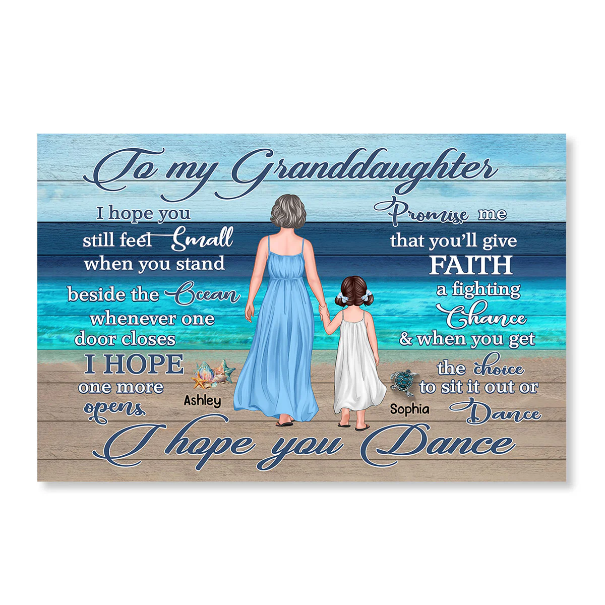 To My Daughter Granddaughter Summer Personalized Horizontal Poster
