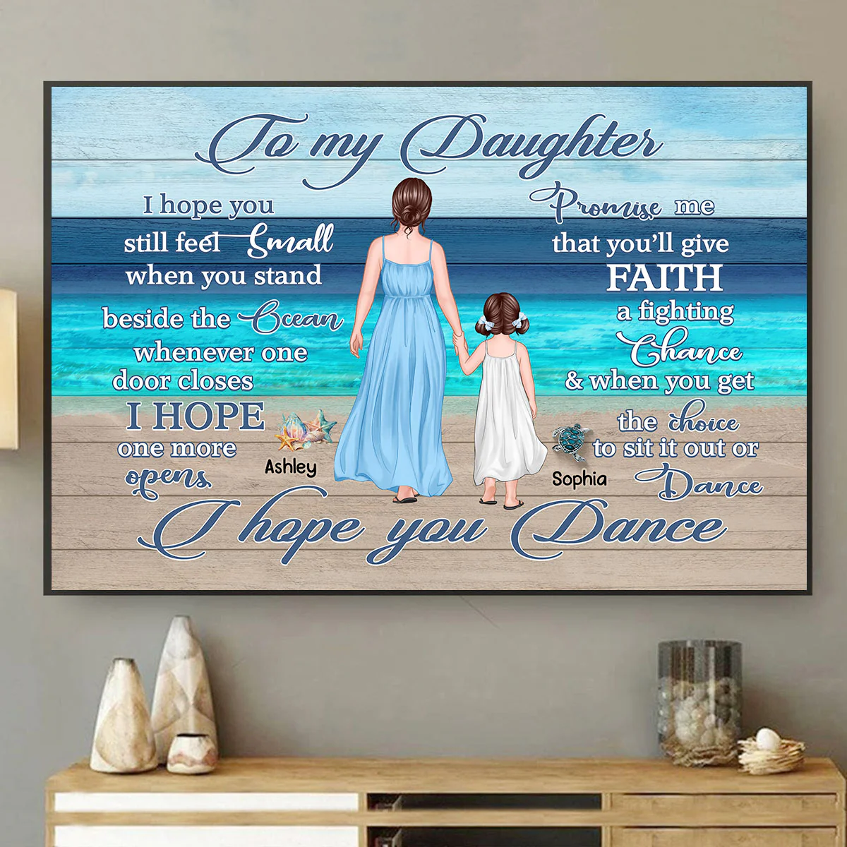 To My Daughter Granddaughter Summer Personalized Horizontal Poster - Image 3