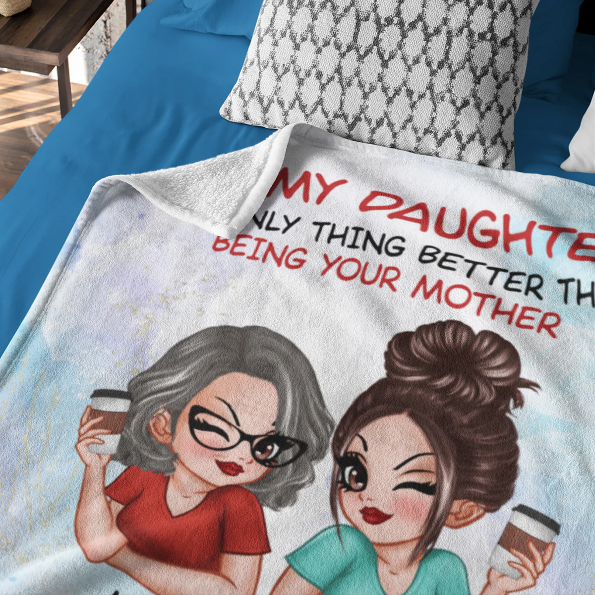 To My Daughter Happy Mother‘s Day Personalized Fleece Blanket - Image 4