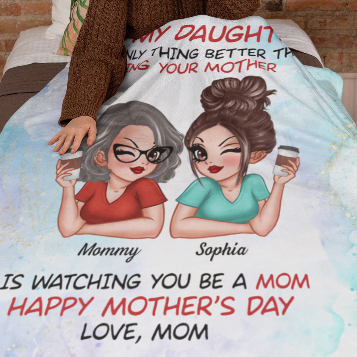 To My Daughter Happy Mother‘s Day Personalized Fleece Blanket - Image 6