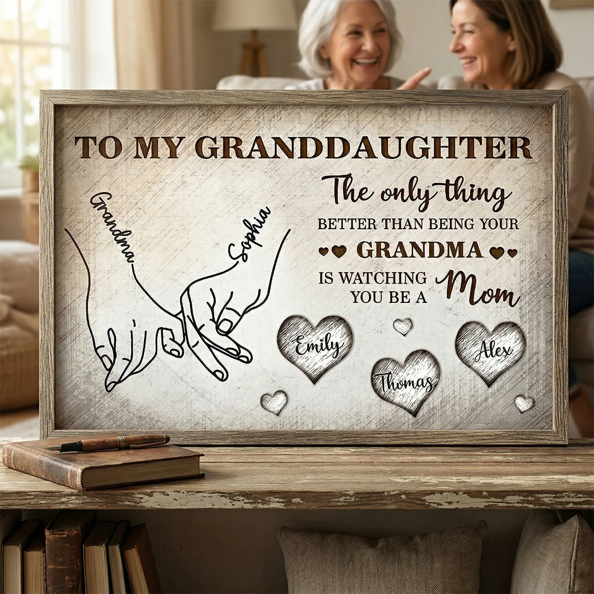 To My Daughter Mom And Daughter Holding Hands Custom Kids Names - Personalized Poster - Mother's Day Gift For Daughter - Image 6