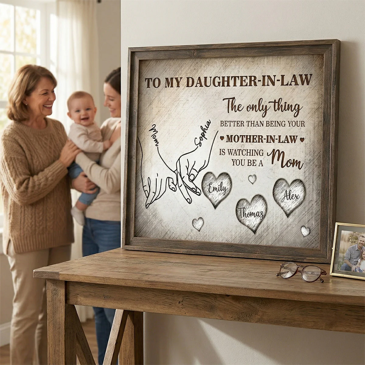 To My Daughter Mom And Daughter Holding Hands Custom Kids Names - Personalized Poster - Mother's Day Gift For Daughter - Image 7