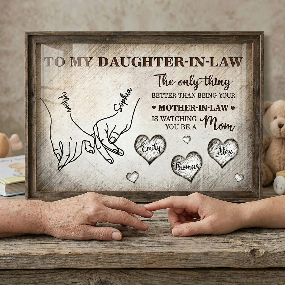 To My Daughter Mom And Daughter Holding Hands Custom Kids Names - Personalized Poster - Mother's Day Gift For Daughter - Image 8