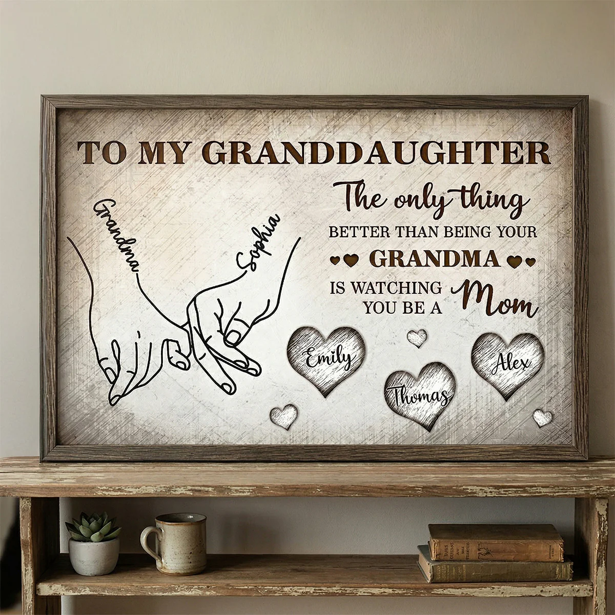 To My Daughter Mom And Daughter Holding Hands Custom Kids Names - Personalized Poster - Mother's Day Gift For Daughter - Image 8