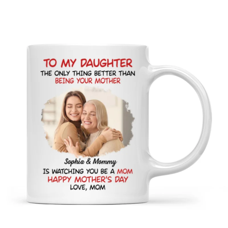To My Daughter Photo Insert Happy Mother‘s Day Personalized Mug - Image 6