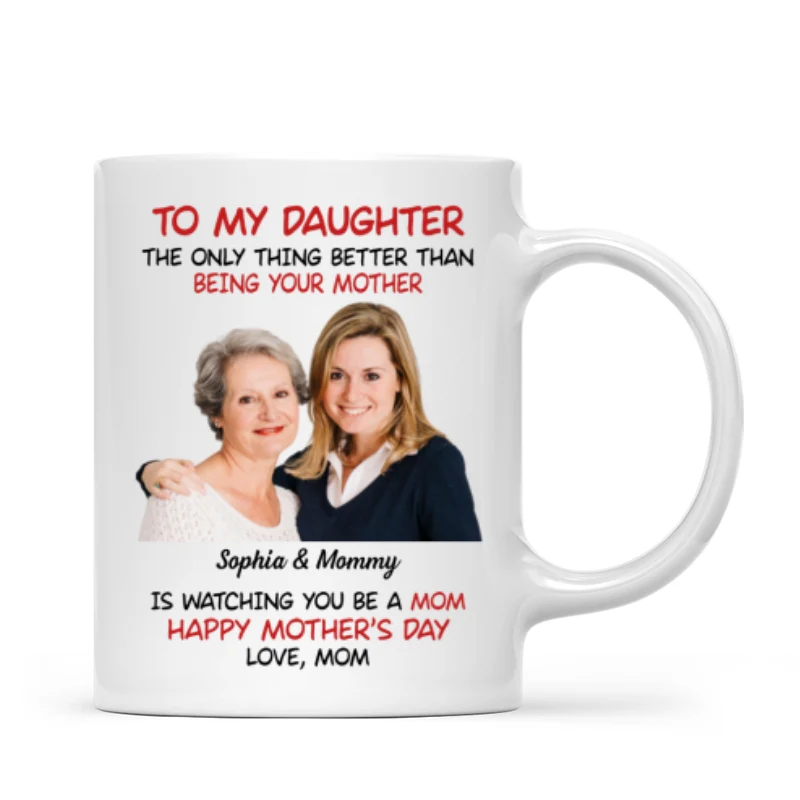 To My Daughter Photo Insert Happy Mother‘s Day Personalized Mug - Image 6