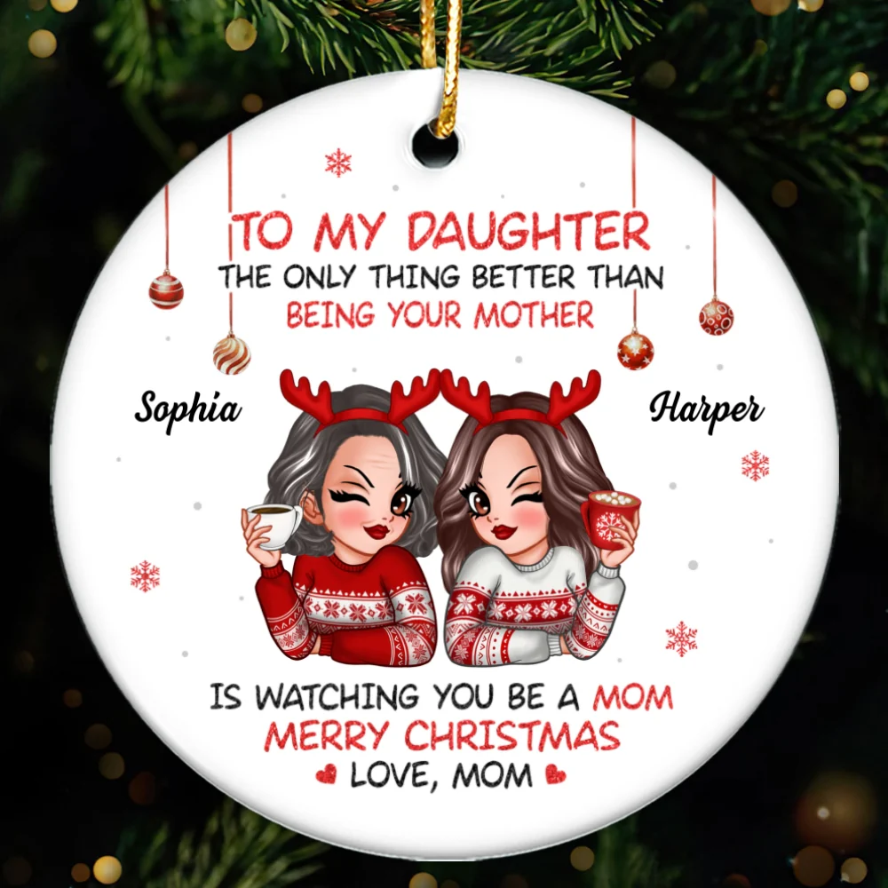 To My Daughter Son Merry Christmas Personalized Ceramic Ornament, Christmas Gift For Daughters, Sons - Image 9