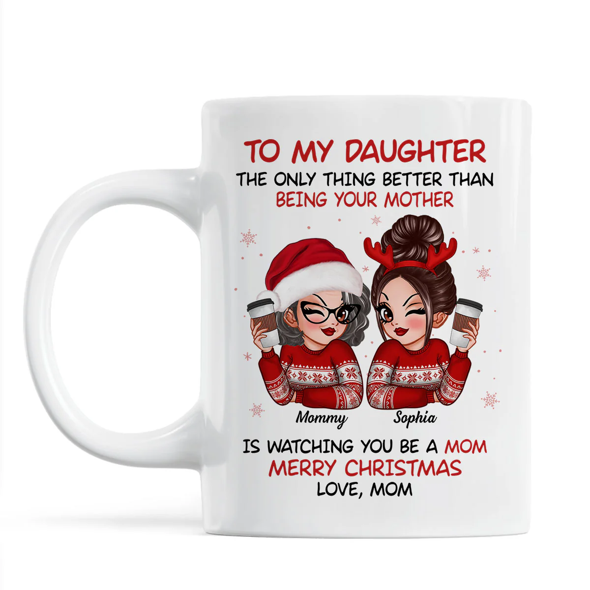 To My Daughter Son Watching You Be A Mom Dad Merry Christmas Personalized Mug, Christmas Gift For Daughters, Sons