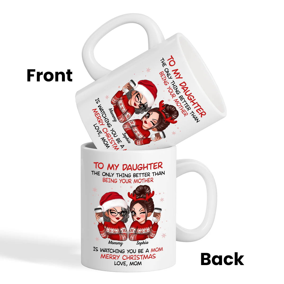 To My Daughter Son Watching You Be A Mom Dad Merry Christmas Personalized Mug, Christmas Gift For Daughters, Sons - Image 4