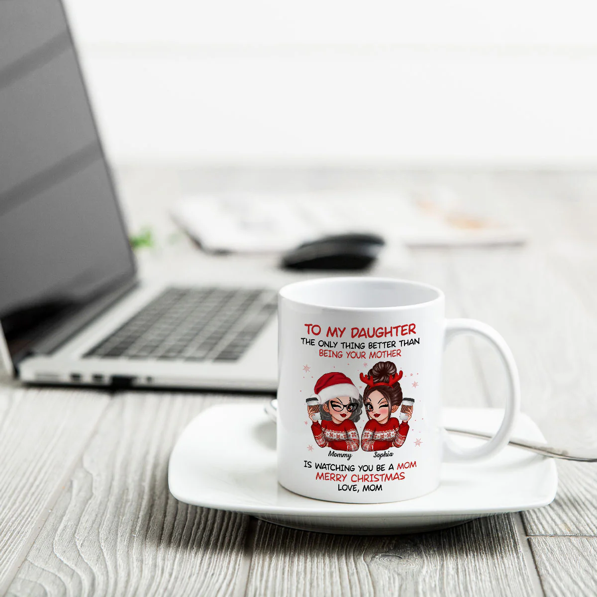 To My Daughter Son Watching You Be A Mom Dad Merry Christmas Personalized Mug, Christmas Gift For Daughters, Sons - Image 5