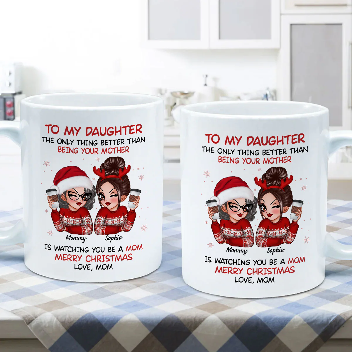 To My Daughter Son Watching You Be A Mom Dad Merry Christmas Personalized Mug, Christmas Gift For Daughters, Sons - Image 6