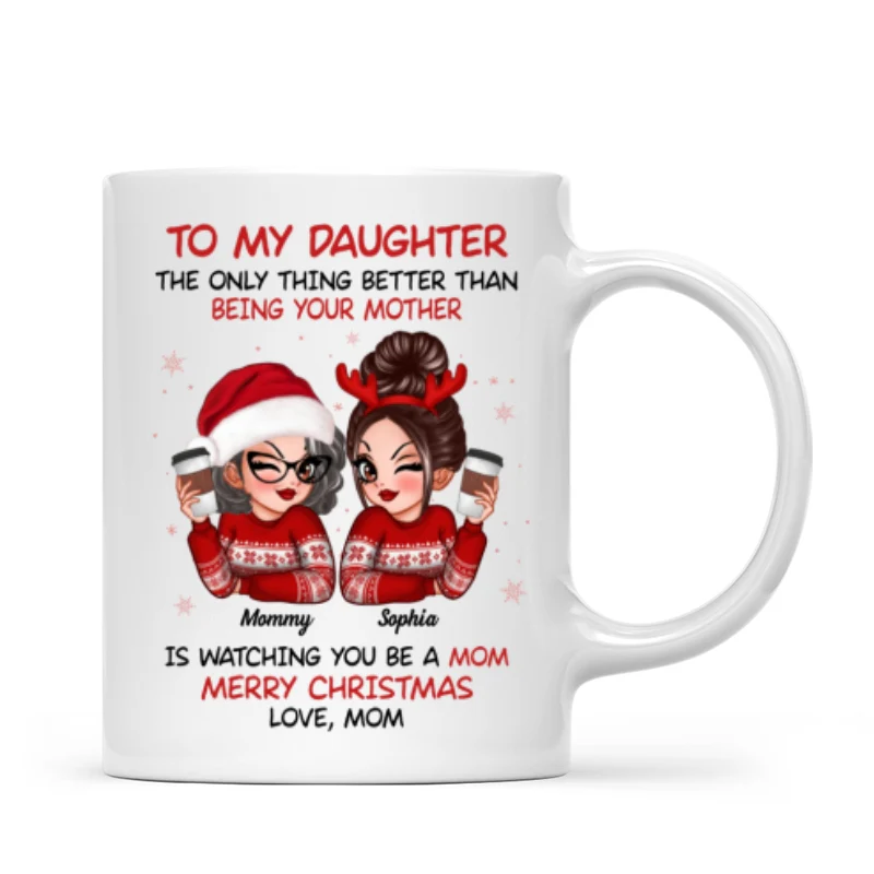 To My Daughter Son Watching You Be A Mom Dad Merry Christmas Personalized Mug, Christmas Gift For Daughters, Sons - Image 9