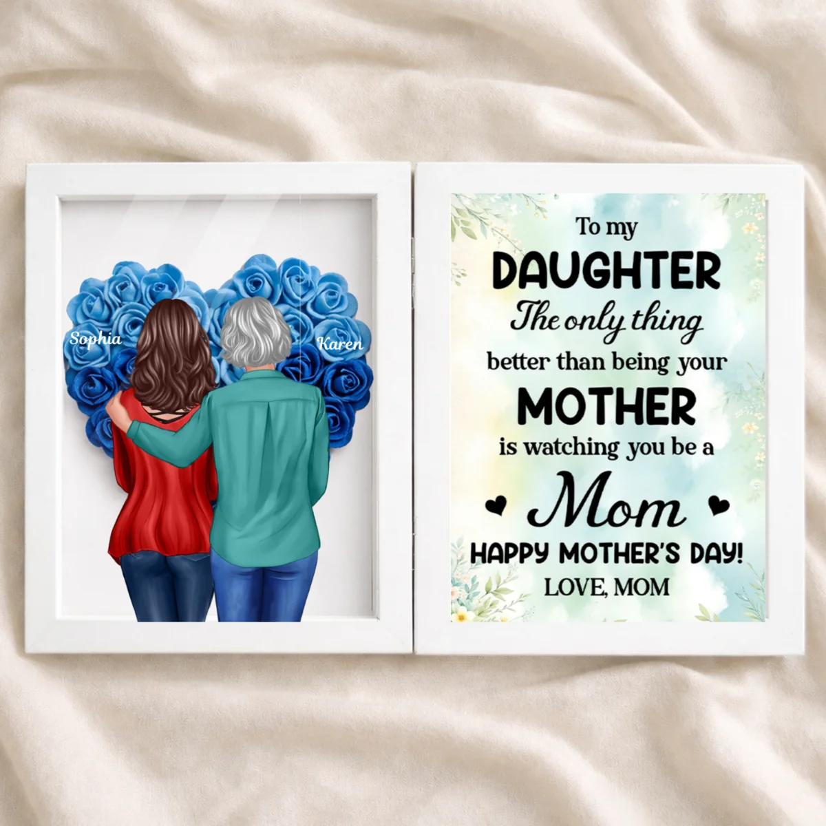 To My Daughter The Only Thing - Personalized Flower Shadow Box - Heartfelt Gift For Daughter - Image 10