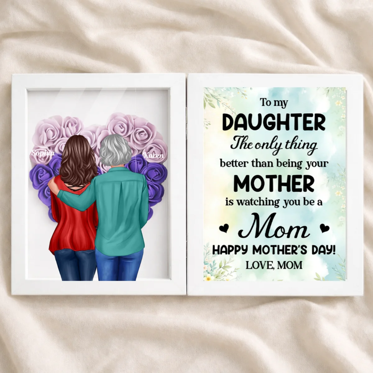 To My Daughter The Only Thing - Personalized Flower Shadow Box - Heartfelt Gift For Daughter - Image 12