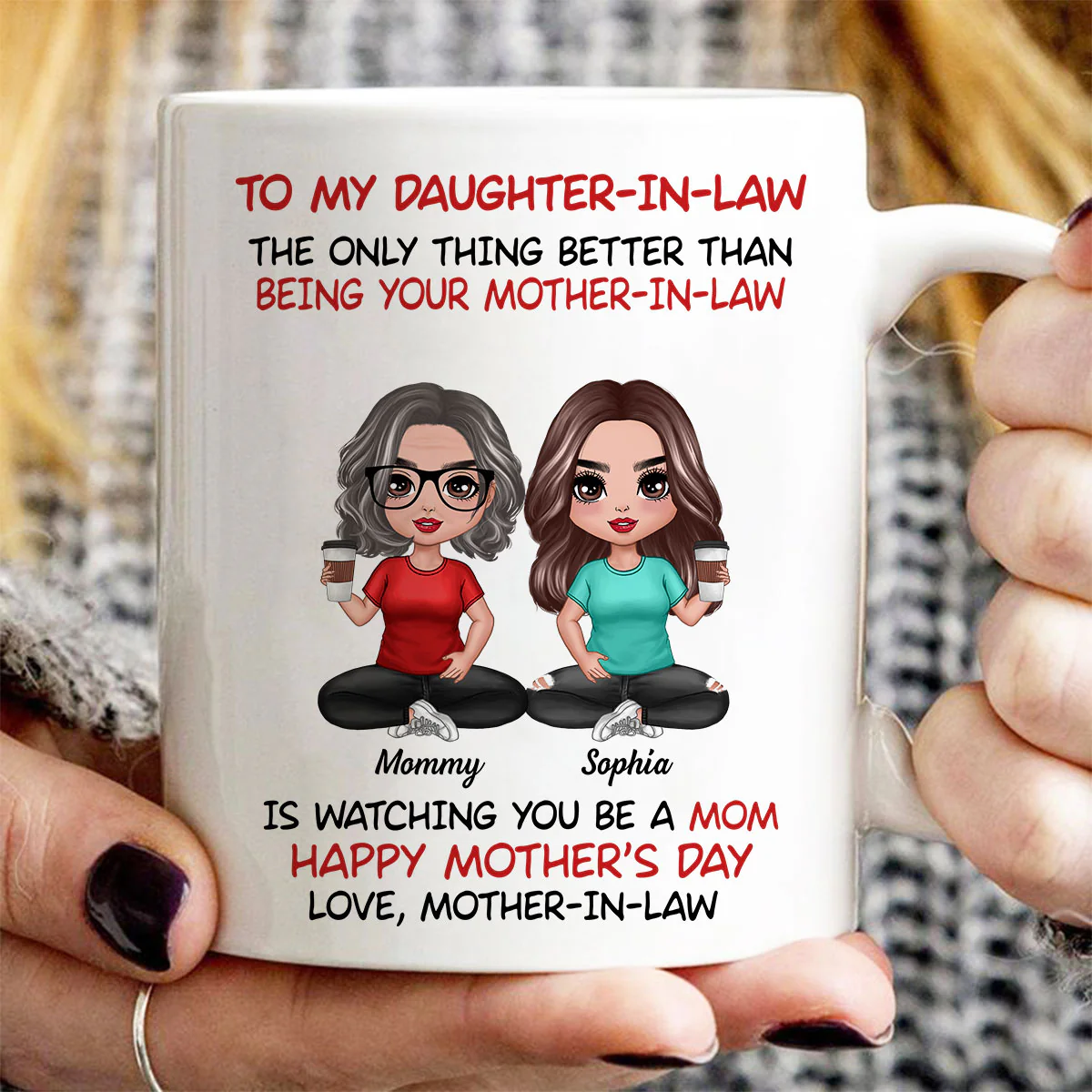 To My Daughter-In-Law Happy Mother‘s Day Personalized Mug, Heartfelt 2025 Gift - Image 2