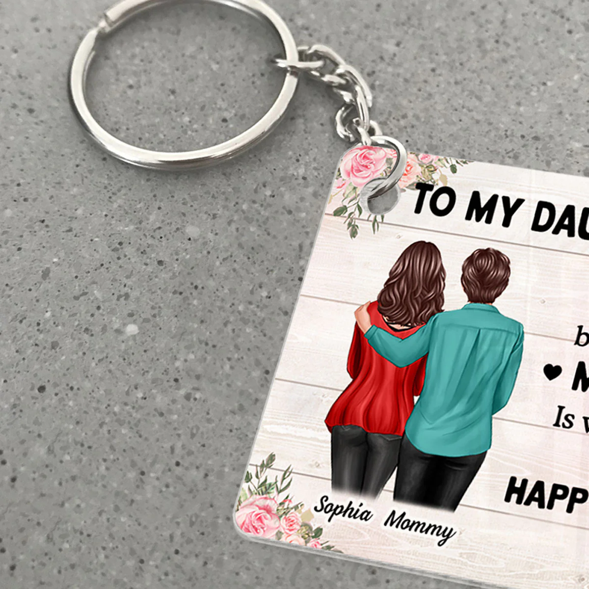 To My Daughter-In-Law From Mom Happy Mother's Day Personalized Acrylic Keychain, Gift For Daughter - Image 7