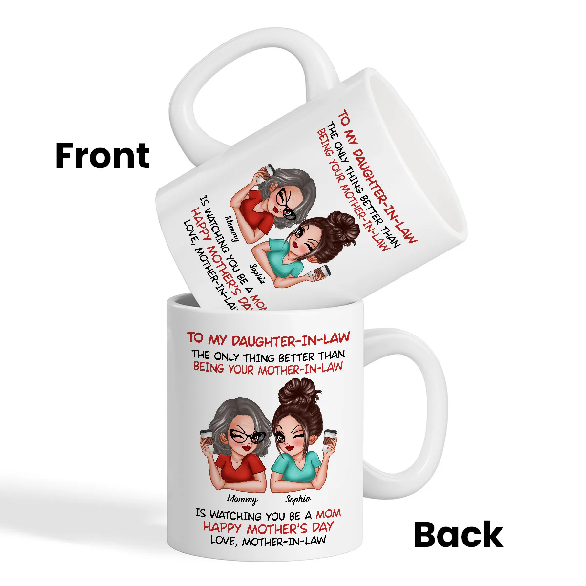 To My Daughter-In-Law Happy Mother‘s Day Personalized Mug - Image 3