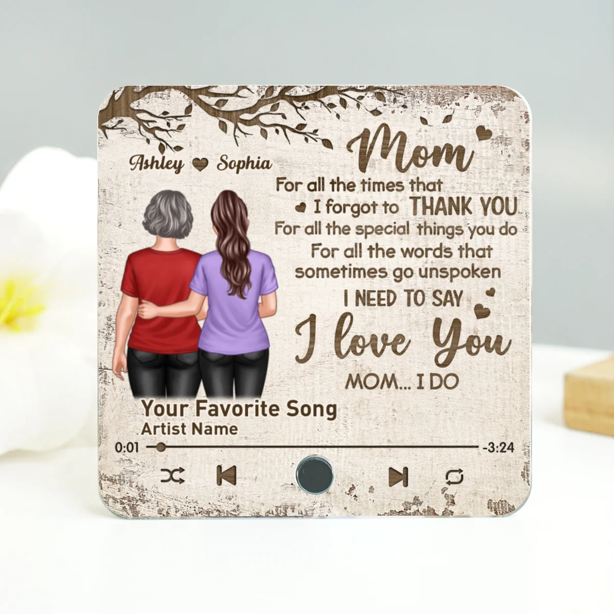 To My Dear Mom Our Song Gift From Daughter Personalized Music Fridge Magnet - Image 10