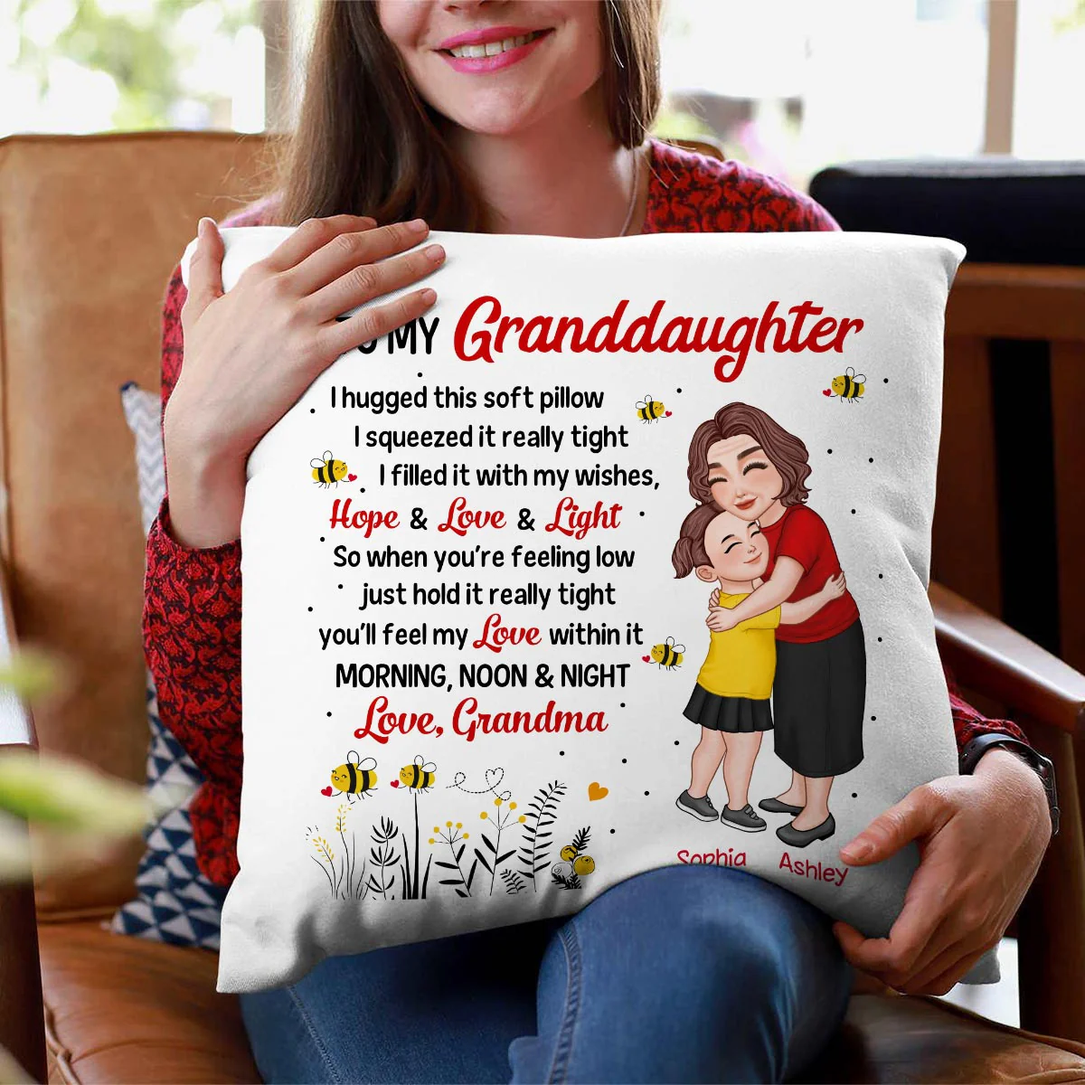 To My Granddaughter Grandson Adorable Gift For Grandchildren Personalized Pillow - Image 3