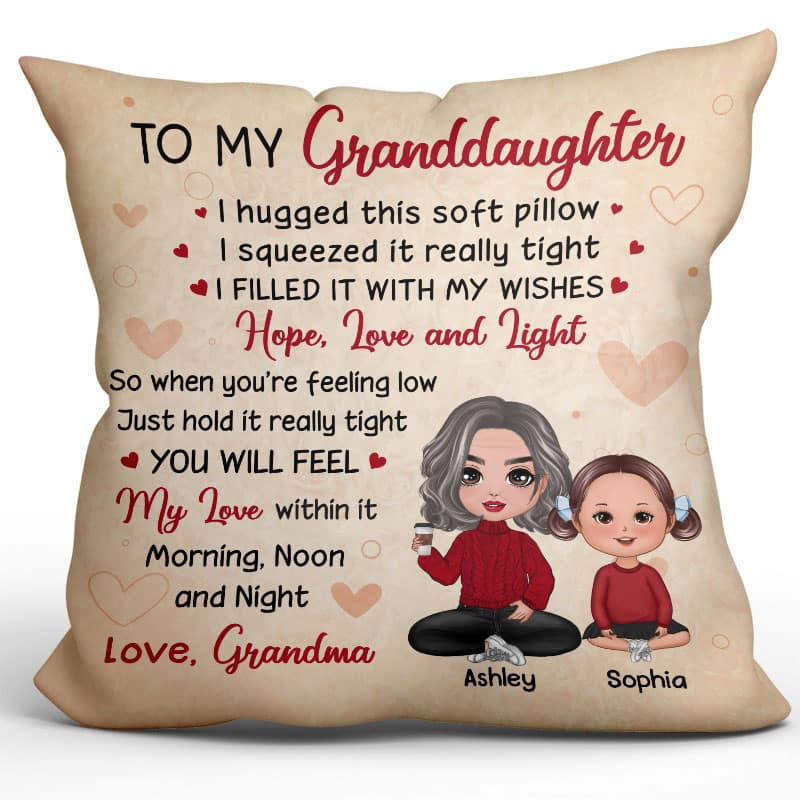 To My Granddaughter Grandson Gift From Grandma Personalized Pillow