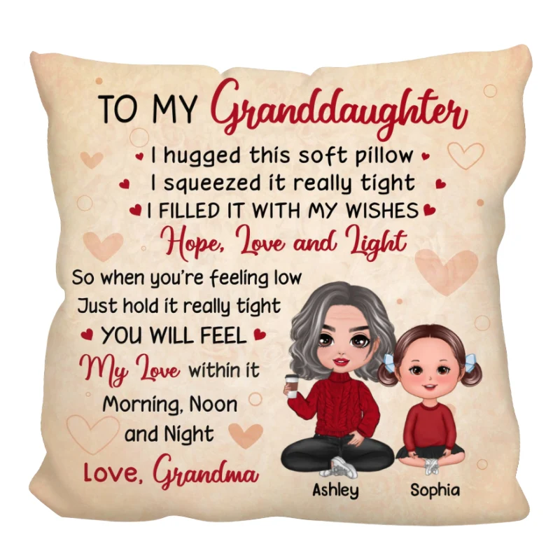 To My Granddaughter Grandson Gift From Grandma Personalized Pillow - Image 3