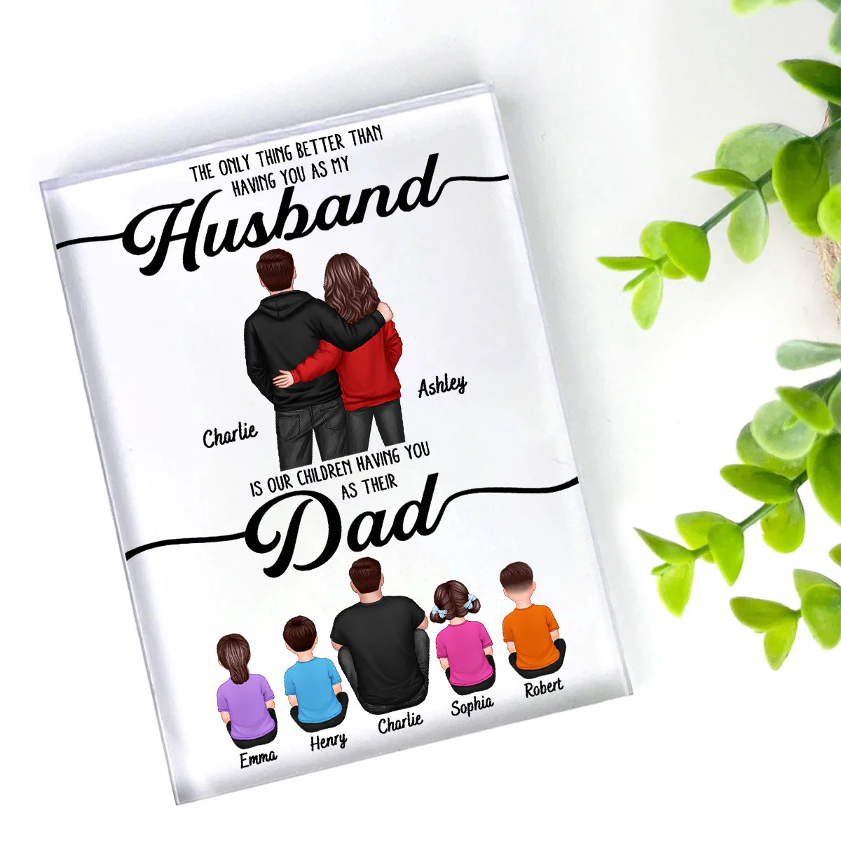 To My Husband Couple, Dad & Kids Personalized Acrylic Block, gift for Husband - Image 7