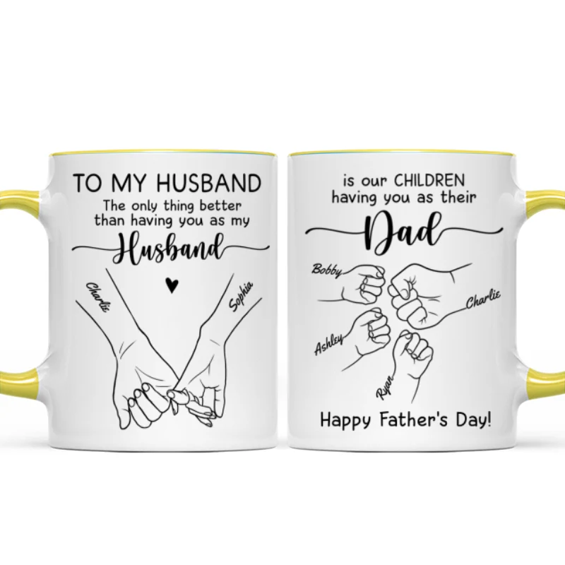 To My Husband Our Children Having You As Their Dad Outline Fist Bumps Personalized Mug - Image 14