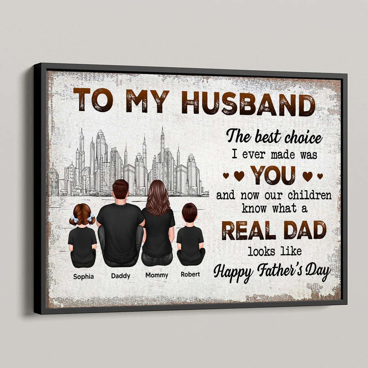To My Husband Our Children Knows What A Real Dad Looks Like Personalized Poster, Gift For Bonus Dad - Image 2
