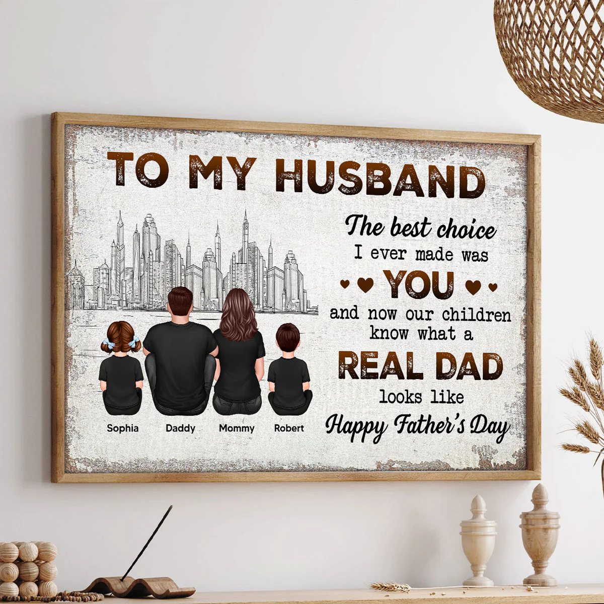 To My Husband Our Children Knows What A Real Dad Looks Like Personalized Poster, Gift For Bonus Dad - Image 4