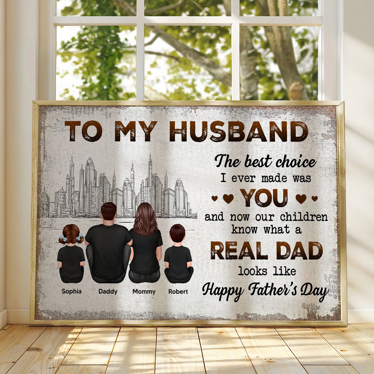 To My Husband Our Children Knows What A Real Dad Looks Like Personalized Poster, Gift For Bonus Dad - Image 6