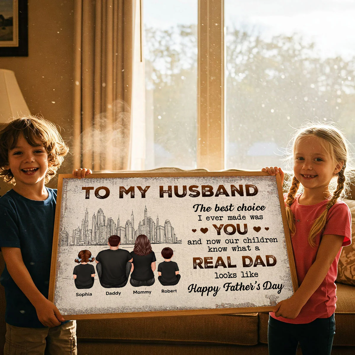 To My Husband Our Children Knows What A Real Dad Looks Like Personalized Poster, Gift For Bonus Dad - Image 8