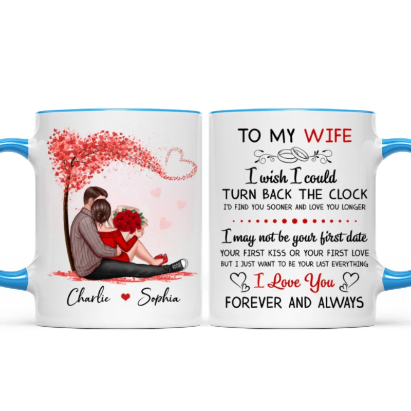 To My Husband Wife Couple Sitting Personalized Mug - Valentine‘s Day Gift - Anniversary Gift - Image 9