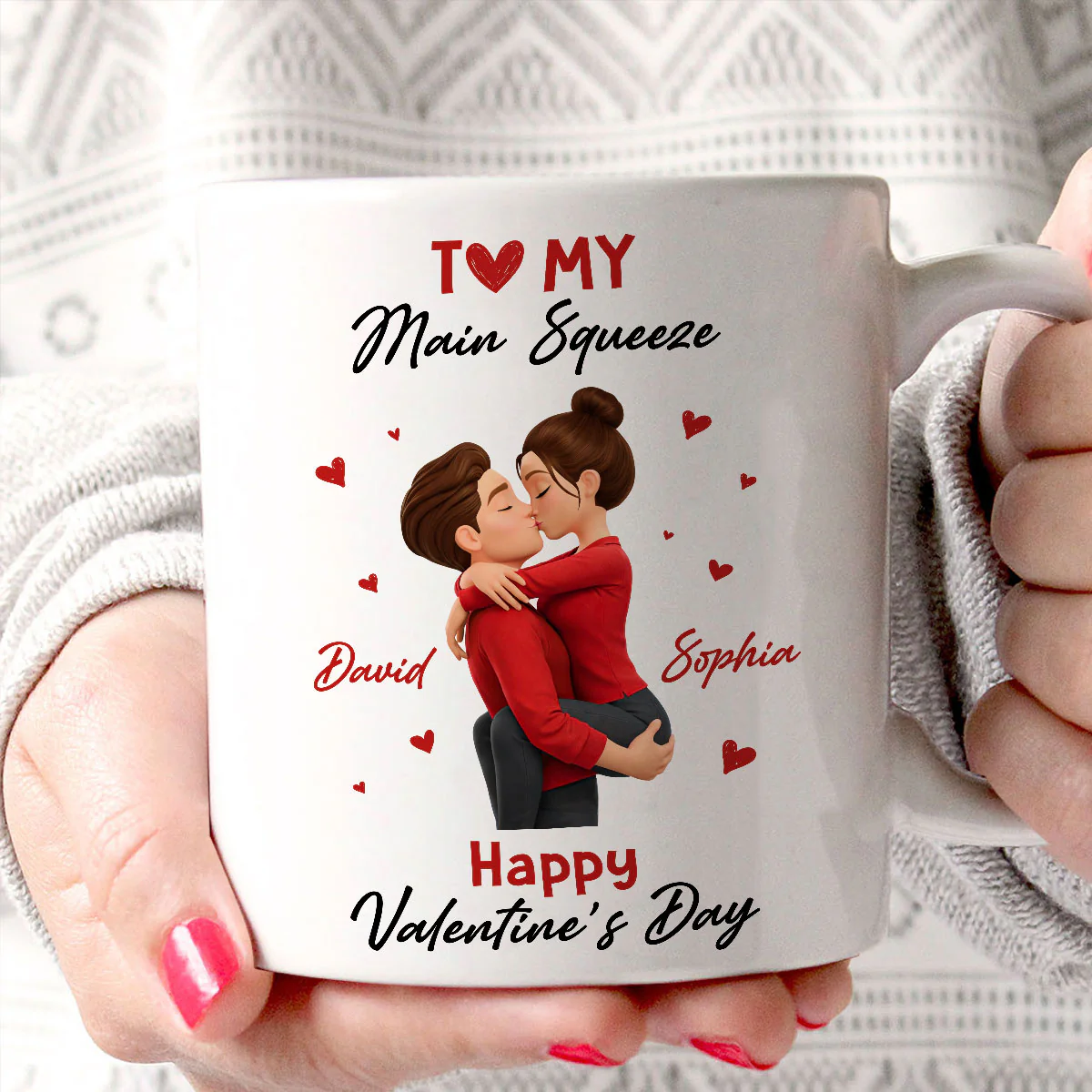 To My Main Squeeze Happy Valentine's Day - Personalized Mug - Unique Valentine's Day Gift for Her - Image 4