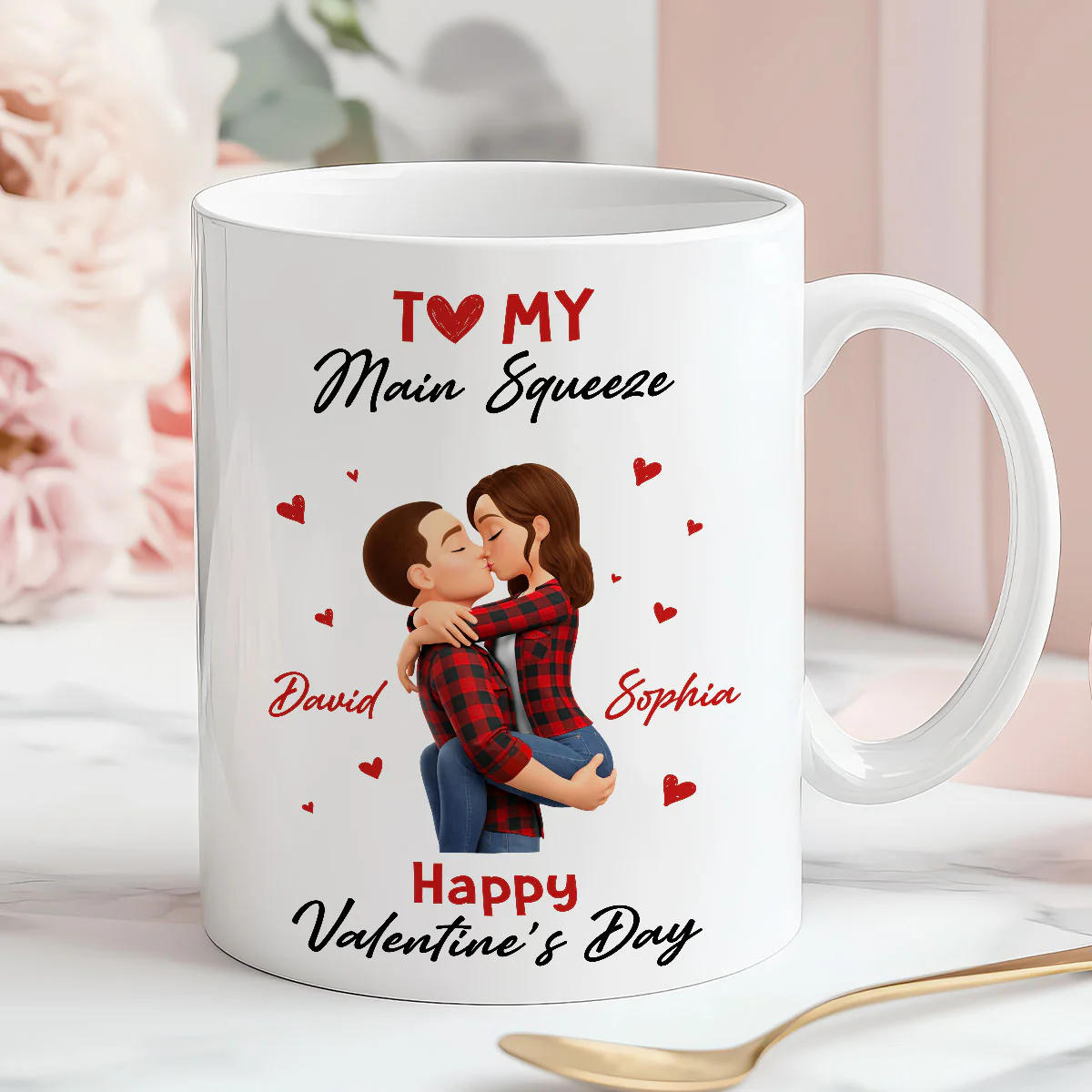 To My Main Squeeze Happy Valentine's Day - Personalized Mug - Unique Valentine's Day Gift for Her - Image 6
