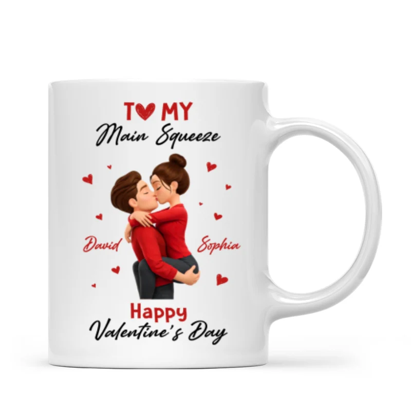 To My Main Squeeze Happy Valentine's Day - Personalized Mug - Unique Valentine's Day Gift for Her - Image 7