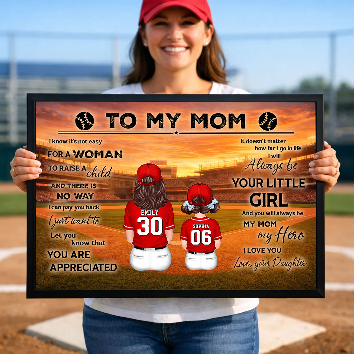 To My Mom Baseball Mom And Kids - Personalized Poster - Heartfelt Gift For Baseball Mom, Gift For Wife - Image 5