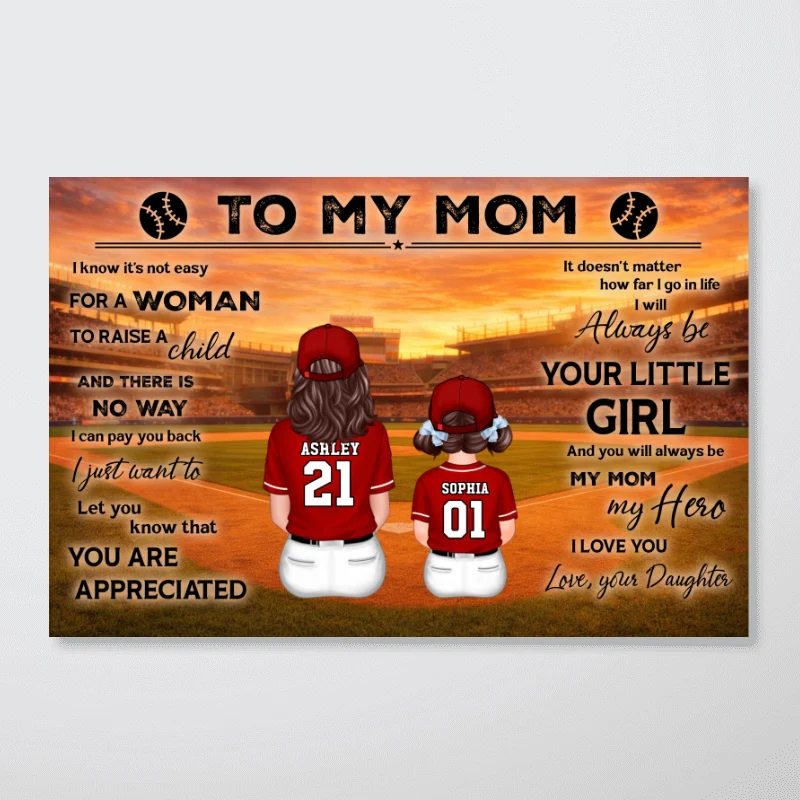 To My Mom Baseball Mom And Kids - Personalized Poster - Heartfelt Gift For Baseball Mom, Gift For Wife - Image 9