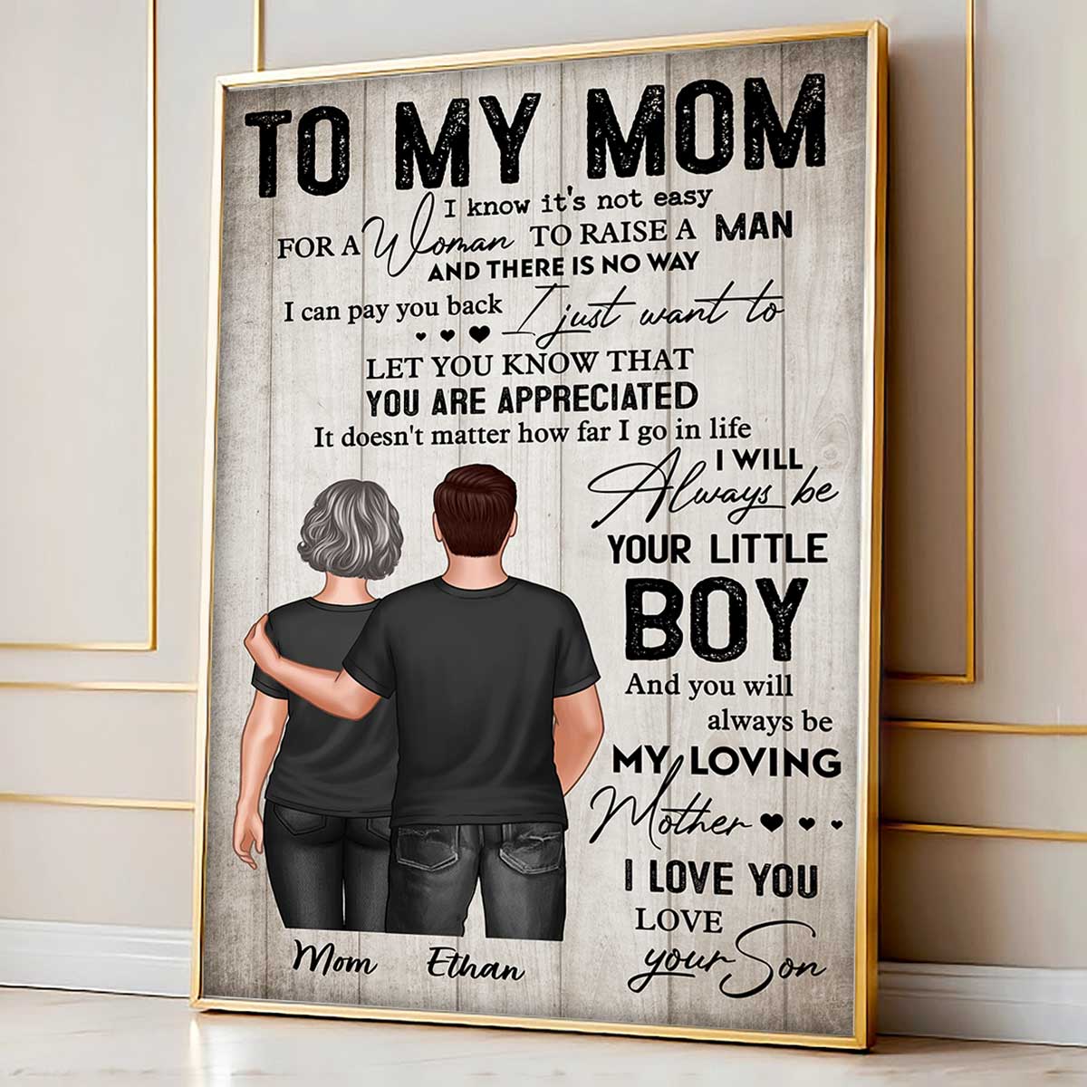 To My Mom From Son Always Be Your Little Boy Personalized Poster - Image 4