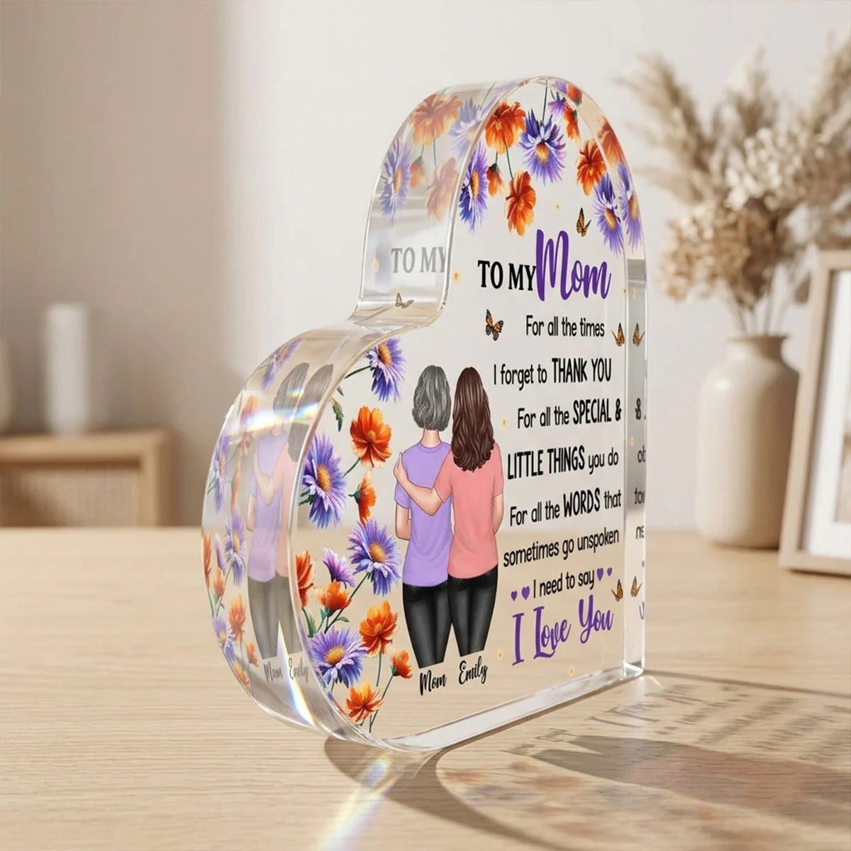To My Mom I Need To Say I Love You - Personalized Acrylic Block Plaque - Image 2