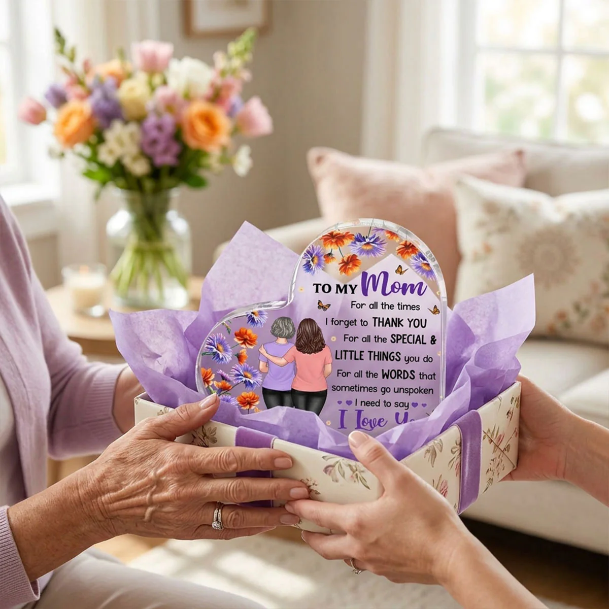 To My Mom I Need To Say I Love You - Personalized Acrylic Block Plaque - Image 3