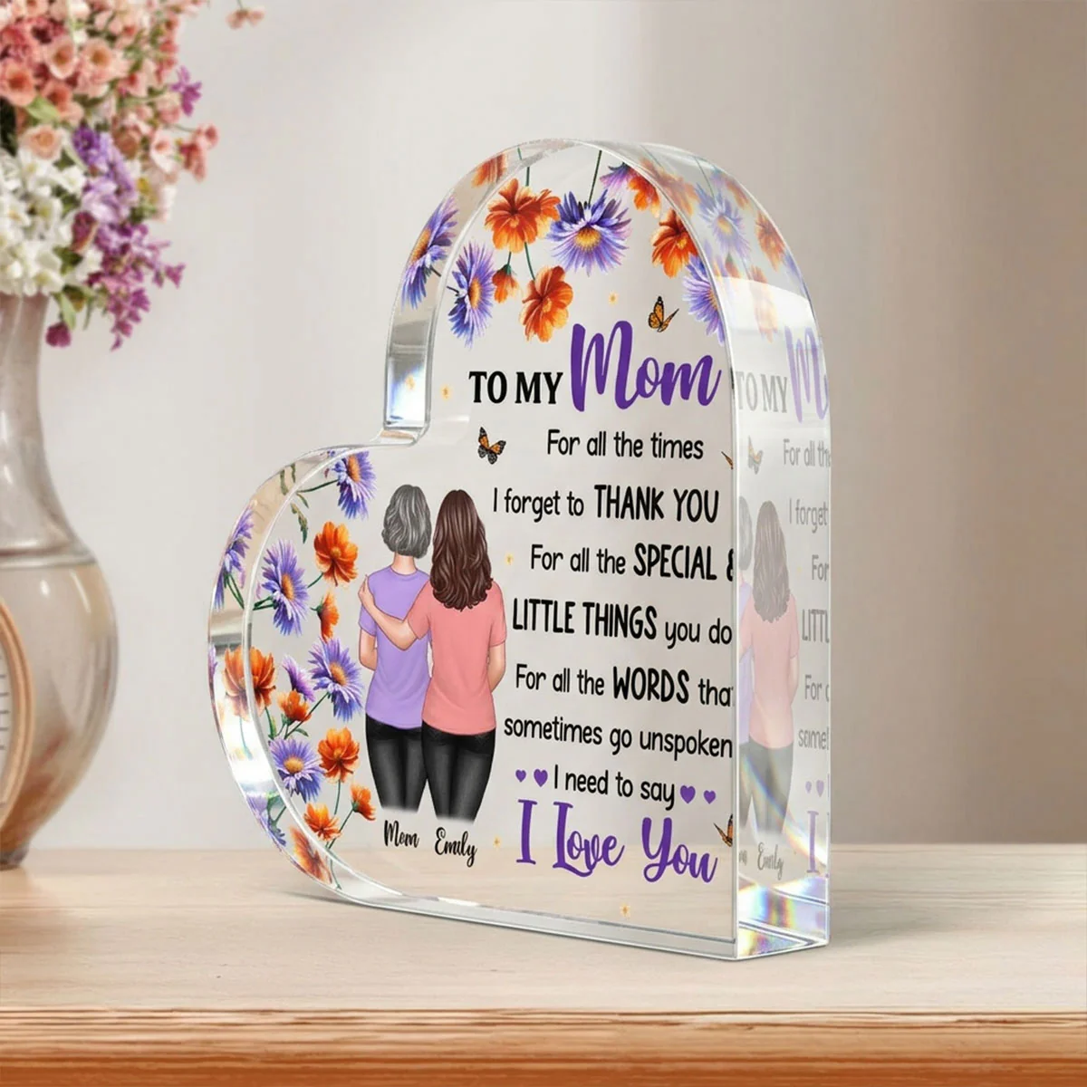 To My Mom I Need To Say I Love You - Personalized Acrylic Block Plaque - Image 4