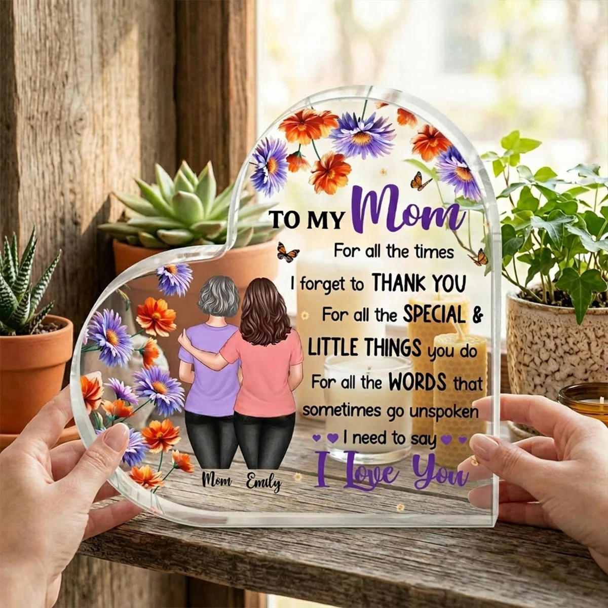 To My Mom I Need To Say I Love You - Personalized Acrylic Block Plaque - Image 5