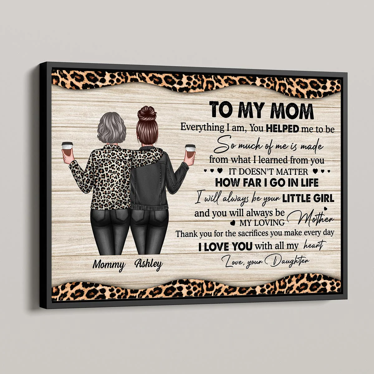 To My Mom Leopard Personalized Horizontal Poster - Image 4