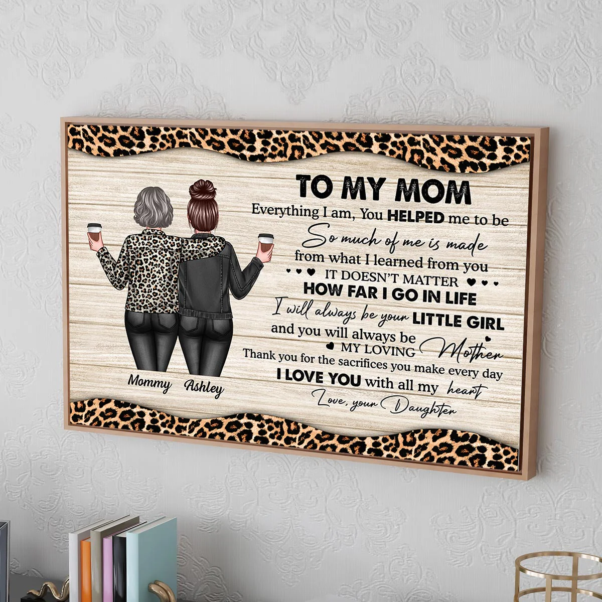 To My Mom Leopard Personalized Horizontal Poster - Image 5